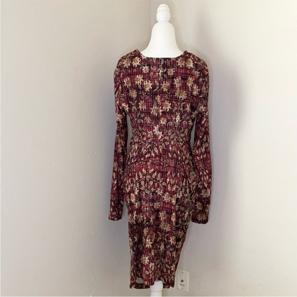Peruvian Connection Ainsley Long Sleeve Floral Faux Wrap Jersey Dress Size Xs — image 8 of 8
